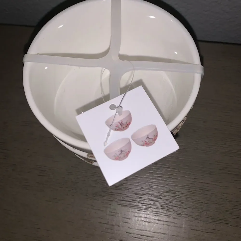 3 Piece Floral Easter Bunny Pastel Bowl Set
